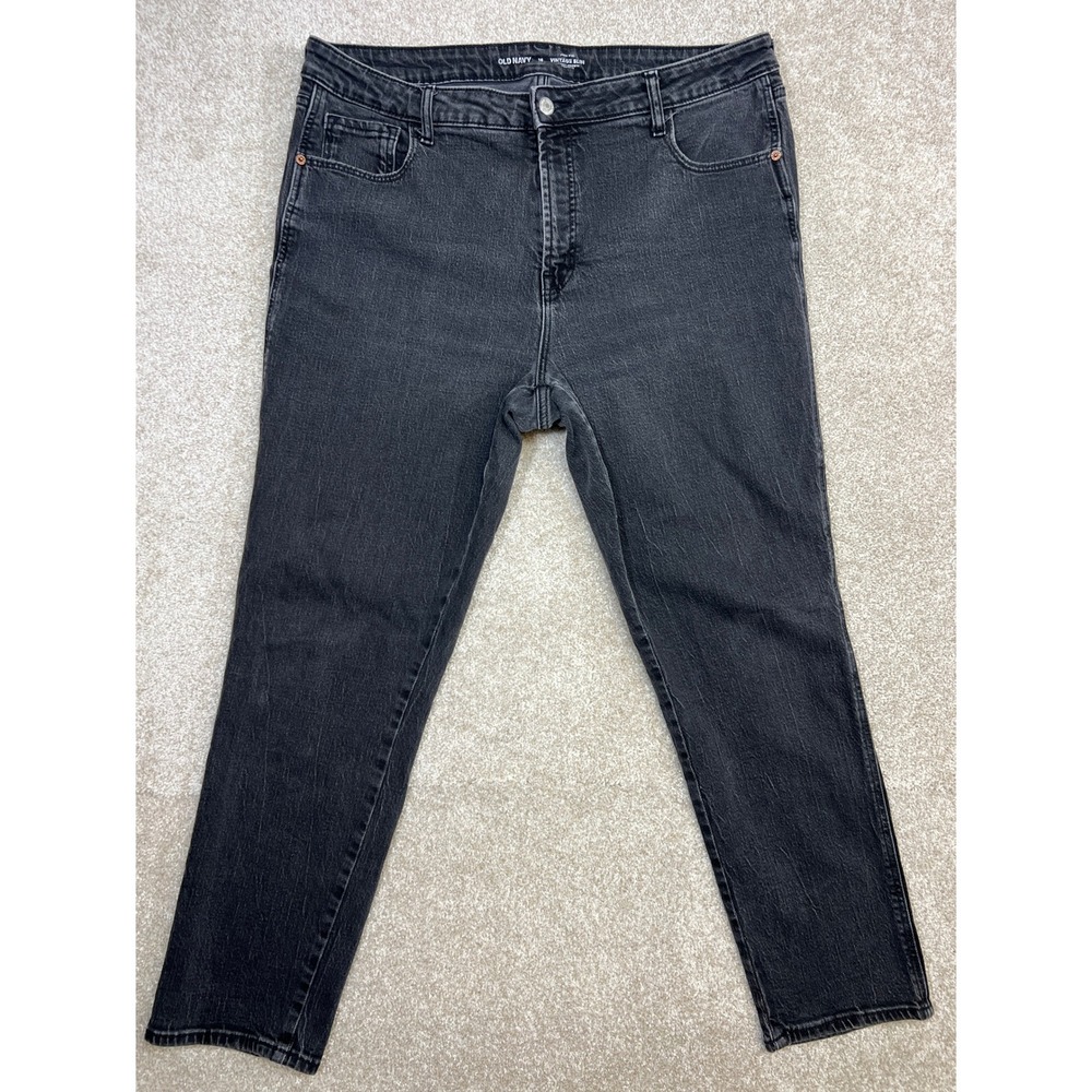 Old Navy Womens Jeans Size 16 High Rise Vintage Slim Black Secret Smooth Pockets